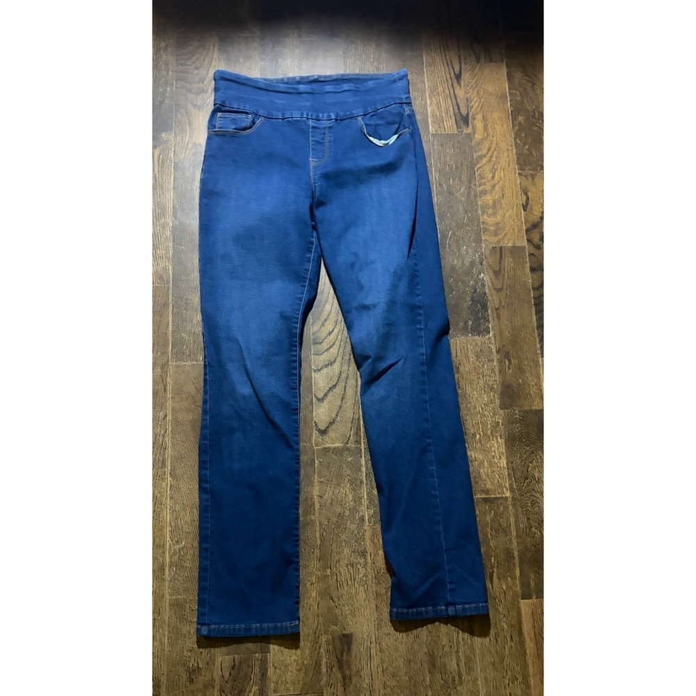 Gloria Vanderbilt Amanda Pull On Jeans Size 8 Medium Wash Straight Leg Stretch